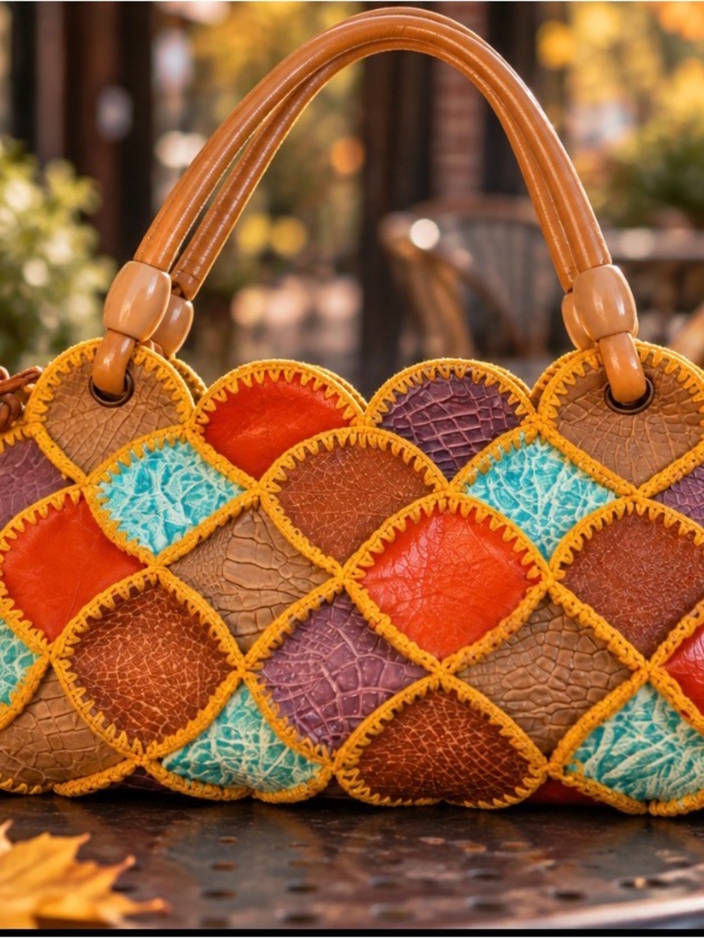 Colorful Patchwork Handbag | Boho Fall Purse